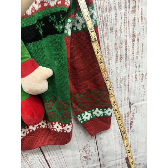 Party Sweater Dec 25th Christmas Fireplace Detachable Stocking Pullover Mens L - Picture 7 of 8